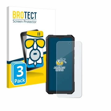 Vorderseite einer Produktverpackung mit dem Markenlogo BROTECT. Daneben ist das Gerät Cubot King Kong X mit dem zugehörigen Di