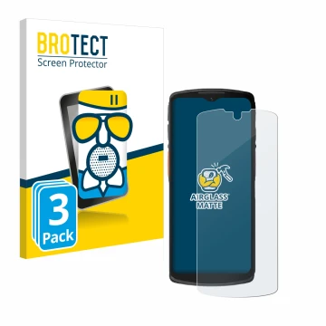 Vorderseite einer Produktverpackung mit dem Markenlogo BROTECT. Daneben ist das Gerät Urovo DT66 mit dem zugehörigen Displaysc