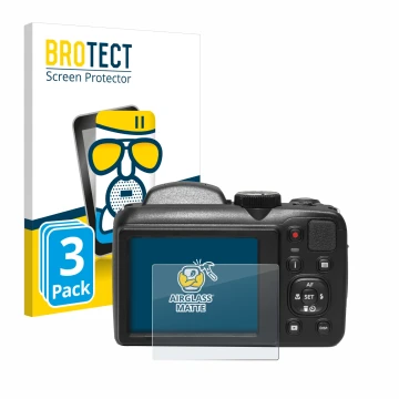 Vorderseite einer Produktverpackung mit dem Markenlogo BROTECT. Daneben ist das Gerät Kodak Pixpro AZ255 mit dem zugehörigen D