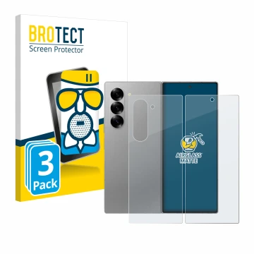 Vorderseite einer Produktverpackung mit dem Markenlogo BROTECT. Daneben ist das Gerät Samsung Galaxy Z Fold 6 5G (Display+Rück