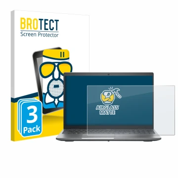 Vorderseite einer Produktverpackung mit dem Markenlogo BROTECT. Daneben ist das Gerät Dell Precision 3580 mit dem zugehörigen 