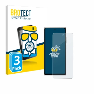 Vorderseite einer Produktverpackung mit dem Markenlogo BROTECT. Daneben ist das Gerät HMD Skyline mit dem zugehörigen Displays