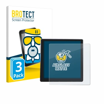 Vorderseite einer Produktverpackung mit dem Markenlogo BROTECT. Daneben ist das Gerät Shelly Wall Display mit dem zugehörigen 