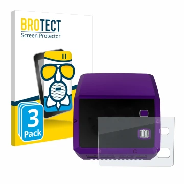 Vorderseite einer Produktverpackung mit dem Markenlogo BROTECT. Daneben ist das Gerät SkyRc Q200 neo mit dem zugehörigen Displ