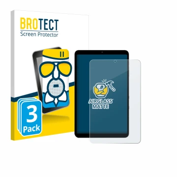 Vorderseite einer Produktverpackung mit dem Markenlogo BROTECT. Daneben ist das Gerät Alldocube iPlay 60 Mini Pro mit dem zuge