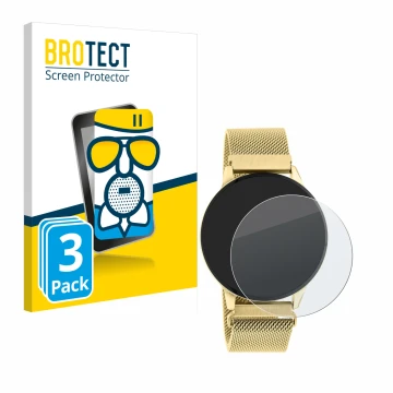 Vorderseite einer Produktverpackung mit dem Markenlogo BROTECT. Daneben ist das Gerät Oozoo Q00121 mit dem zugehörigen Display