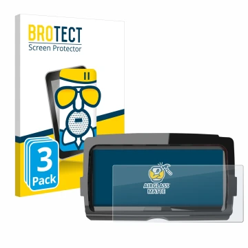 Vorderseite einer Produktverpackung mit dem Markenlogo BROTECT. Daneben ist das Gerät Harley Davidson Soundstream V2 mit dem z