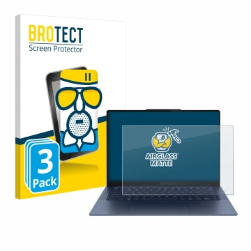 Vorderseite einer Produktverpackung mit dem Markenlogo BROTECT. Daneben ist das Gerät Lenovo Yoga Slim 7 Gen 9 14