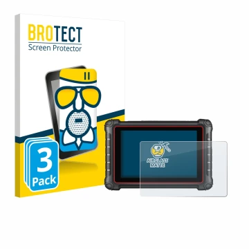 Vorderseite einer Produktverpackung mit dem Markenlogo BROTECT. Daneben ist das Gerät Autel MK900BT mit dem zugehörigen Displa