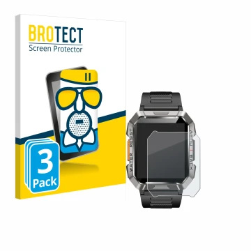 Vorderseite einer Produktverpackung mit dem Markenlogo BROTECT. Daneben ist das Gerät Baolubao W60 mit dem zugehörigen Display