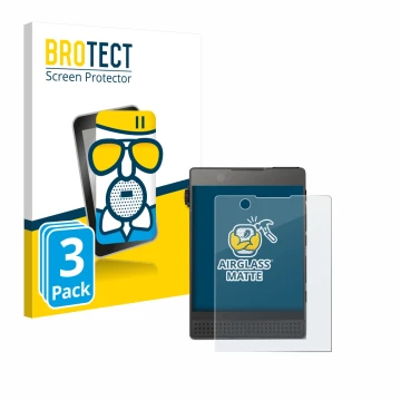 Vorderseite einer Produktverpackung mit dem Markenlogo BROTECT. Daneben ist das Gerät Light Phone 3 mit dem zugehörigen Displa