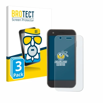 Vorderseite einer Produktverpackung mit dem Markenlogo BROTECT. Daneben ist das Gerät Soyes XS12 mit dem zugehörigen Displaysc