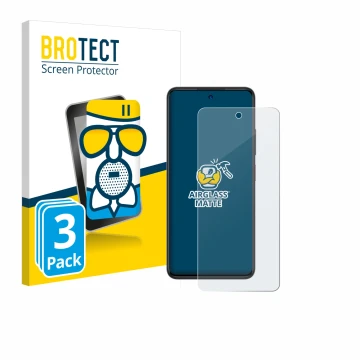 Vorderseite einer Produktverpackung mit dem Markenlogo BROTECT. Daneben ist das Gerät ZTE Blade A75 4G mit dem zugehörigen Dis