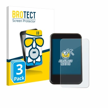 Vorderseite einer Produktverpackung mit dem Markenlogo BROTECT. Daneben ist das Gerät Freesky YL81F mit dem zugehörigen Displa
