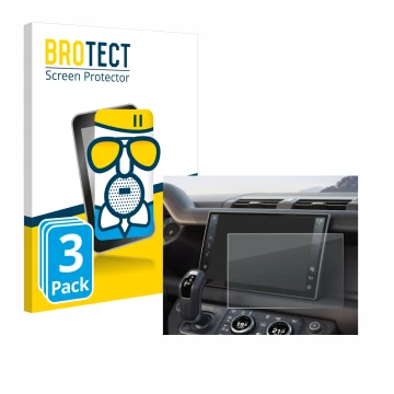 Vorderseite einer Produktverpackung mit dem Markenlogo BROTECT. Daneben ist das Gerät Land Rover Defender (2025) 10