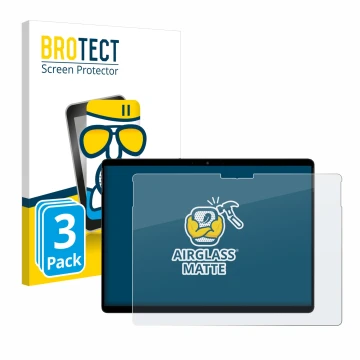 Vorderseite einer Produktverpackung mit dem Markenlogo BROTECT. Daneben ist das Gerät Chuwi Hi10 Max mit dem zugehörigen Displ