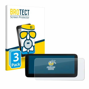 Vorderseite einer Produktverpackung mit dem Markenlogo BROTECT. Daneben ist das Gerät Xtrons B0CMTQ48KL 10,25