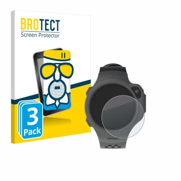 Vorderseite einer Produktverpackung mit dem Markenlogo BROTECT. Daneben ist das Gerät myFirst Fone R1 mit dem zugehörigen Disp