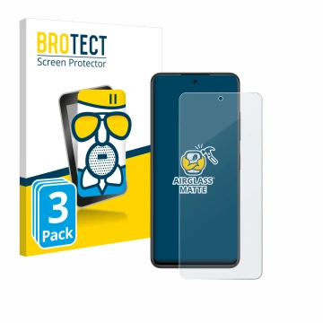 Vorderseite einer Produktverpackung mit dem Markenlogo BROTECT. Daneben ist das Gerät Nubia Focus 5G mit dem zugehörigen Displ