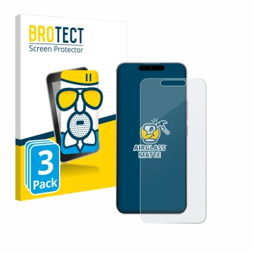 Vorderseite einer Produktverpackung mit dem Markenlogo BROTECT. Daneben ist das Gerät Oukitel P1 mit dem zugehörigen Displaysc