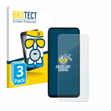 Vorderseite einer Produktverpackung mit dem Markenlogo BROTECT. Daneben ist das Gerät Motorola Moto G15 Power mit dem zugehöri