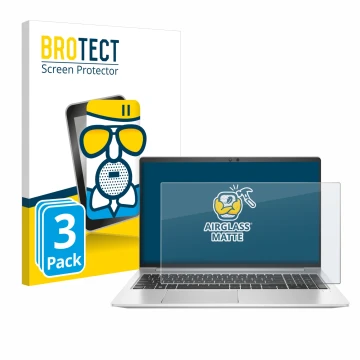Vorderseite einer Produktverpackung mit dem Markenlogo BROTECT. Daneben ist das Gerät HP EliteBook 650 G10 mit dem zugehörigen