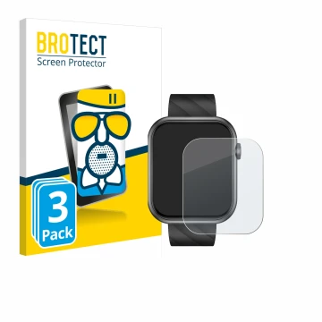 Vorderseite einer Produktverpackung mit dem Markenlogo BROTECT. Daneben ist das Gerät Bekomiya Smartwatch 2
