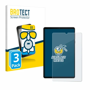 Vorderseite einer Produktverpackung mit dem Markenlogo BROTECT. Daneben ist das Gerät Lenovo Legion Tab Gen 3 mit dem zugehöri