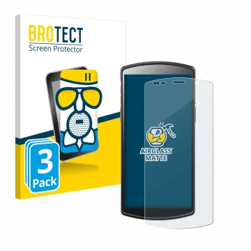Vorderseite einer Produktverpackung mit dem Markenlogo BROTECT. Daneben ist das Gerät Urovo DT50S 5,7