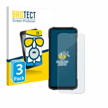 Vorderseite einer Produktverpackung mit dem Markenlogo BROTECT. Daneben ist das Gerät Doogee Blade 10 Power mit dem zugehörige