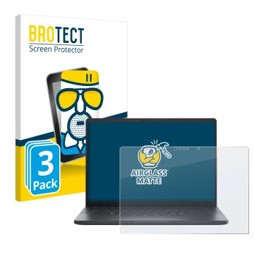 Vorderseite einer Produktverpackung mit dem Markenlogo BROTECT. Daneben ist das Gerät Dell Pro 13 Premium mit dem zugehörigen 