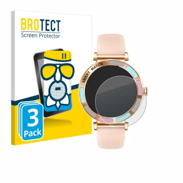 Vorderseite einer Produktverpackung mit dem Markenlogo BROTECT. Daneben ist das Gerät Braidol Smartwatch 1.27