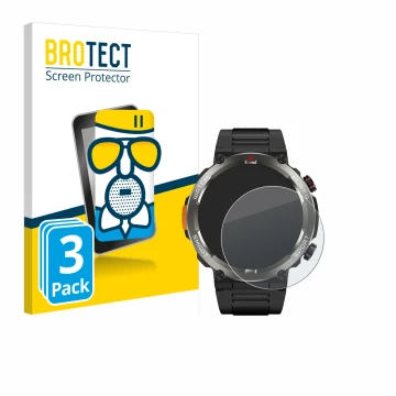 Vorderseite einer Produktverpackung mit dem Markenlogo BROTECT. Daneben ist das Gerät Blackview W50 Pro 1.45