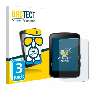 Vorderseite einer Produktverpackung mit dem Markenlogo BROTECT. Daneben ist das Gerät Bryton Rider 17 mit dem zugehörigen Disp