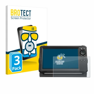 Vorderseite einer Produktverpackung mit dem Markenlogo BROTECT. Daneben ist das Gerät Lowrance Eagle 9 mit dem zugehörigen Dis