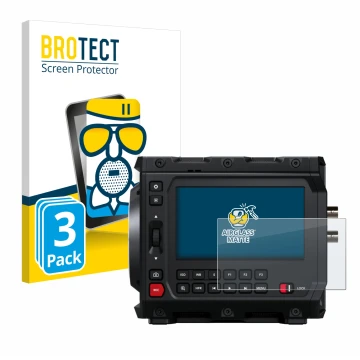 Vorderseite einer Produktverpackung mit dem Markenlogo BROTECT. Daneben ist das Gerät Blackmagic Design Pyxis 6K 4