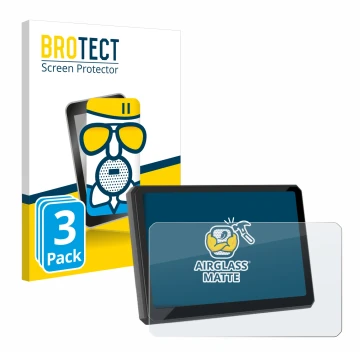 Vorderseite einer Produktverpackung mit dem Markenlogo BROTECT. Daneben ist das Gerät Carpuride W702BS 7
