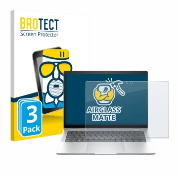 Vorderseite einer Produktverpackung mit dem Markenlogo BROTECT. Daneben ist das Gerät HP EliteBook X Flip G1i 14