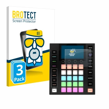 Vorderseite einer Produktverpackung mit dem Markenlogo BROTECT. Daneben ist das Gerät Wolfmix W1 MK2 mit dem zugehörigen Displ