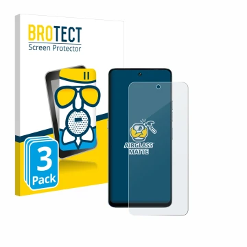 Vorderseite einer Produktverpackung mit dem Markenlogo BROTECT. Daneben ist das Gerät Umidigi Note 100 mit dem zugehörigen Dis