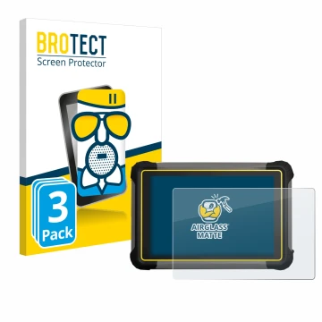 Vorderseite einer Produktverpackung mit dem Markenlogo BROTECT. Daneben ist das Gerät Leica iCON CC170 mit dem zugehörigen Dis