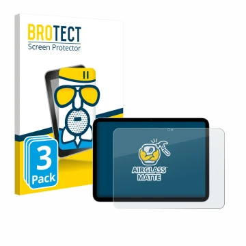 Vorderseite einer Produktverpackung mit dem Markenlogo BROTECT. Daneben ist das Gerät Apple iPad A16 11