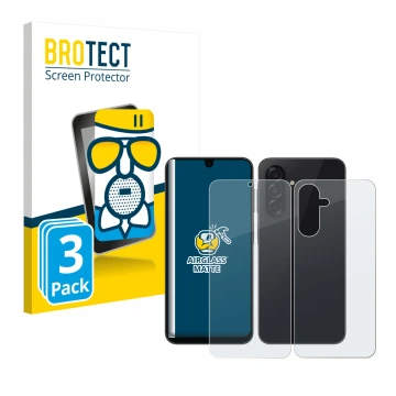Vorderseite einer Produktverpackung mit dem Markenlogo BROTECT. Daneben ist das Gerät Samsung Galaxy A26 5G (Display+Rückseite