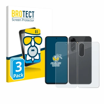 Vorderseite einer Produktverpackung mit dem Markenlogo BROTECT. Daneben ist das Gerät Samsung Galaxy A36 5G (Display+Rückseite