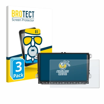 Vorderseite einer Produktverpackung mit dem Markenlogo BROTECT. Daneben ist das Gerät Essgoo AR9002 mit dem zugehörigen Displa