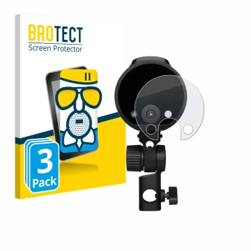 Vorderseite einer Produktverpackung mit dem Markenlogo BROTECT. Daneben ist das Gerät Profoto A2 mit dem zugehörigen Displaysc