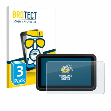 Vorderseite einer Produktverpackung mit dem Markenlogo BROTECT. Daneben ist das Gerät Atomos Shinobi Go mit dem zugehörigen Di