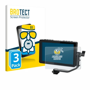 Vorderseite einer Produktverpackung mit dem Markenlogo BROTECT. Daneben ist das Gerät Feelworld F5 PROX 5,5