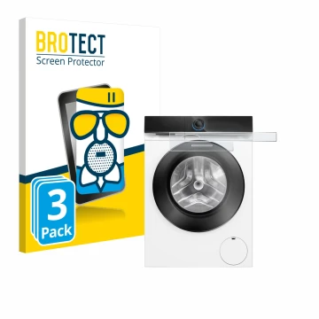 Vorderseite einer Produktverpackung mit dem Markenlogo BROTECT. Daneben ist das Gerät Siemens WG56B2041 IQ700 Touchdisplay mit