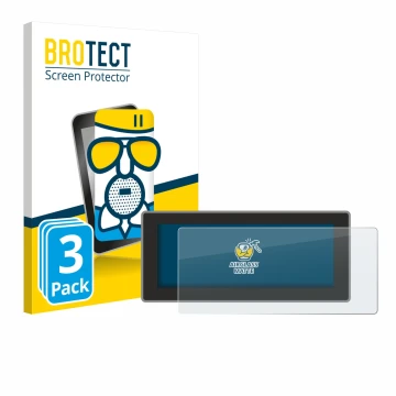 Vorderseite einer Produktverpackung mit dem Markenlogo BROTECT. Daneben ist das Gerät Hyundai Inster Xclass (2025) mit dem zug